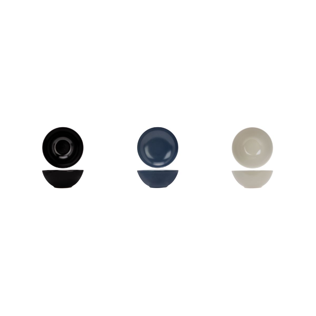 Overview of Venus bowls 16 cm in different earthenware colour variants.