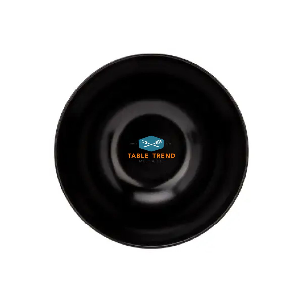 Front of the Venus bowl 16 cm with multi-coloured TableTrend logo printed on the pottery.