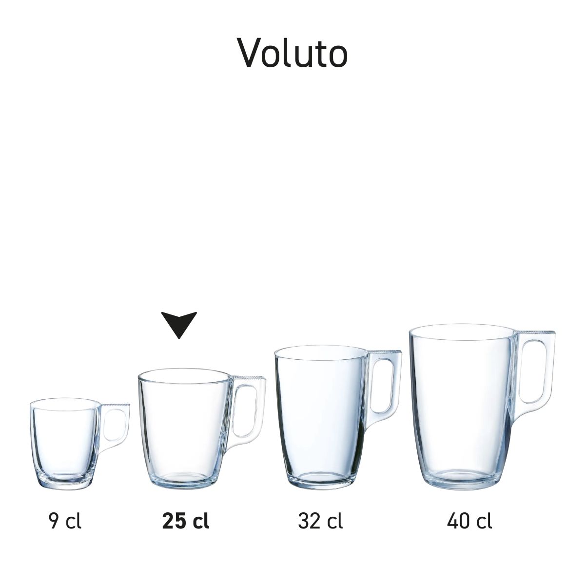 Series view with several Voluto glasses presented side by side.