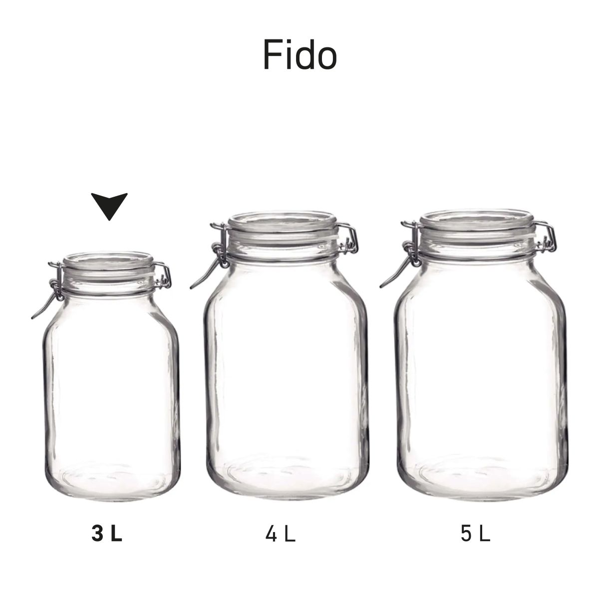 Multiple Weck jars Fido side by side in the picture as a series arrangement.